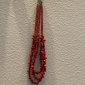 Elegant Red Beaded Necklace